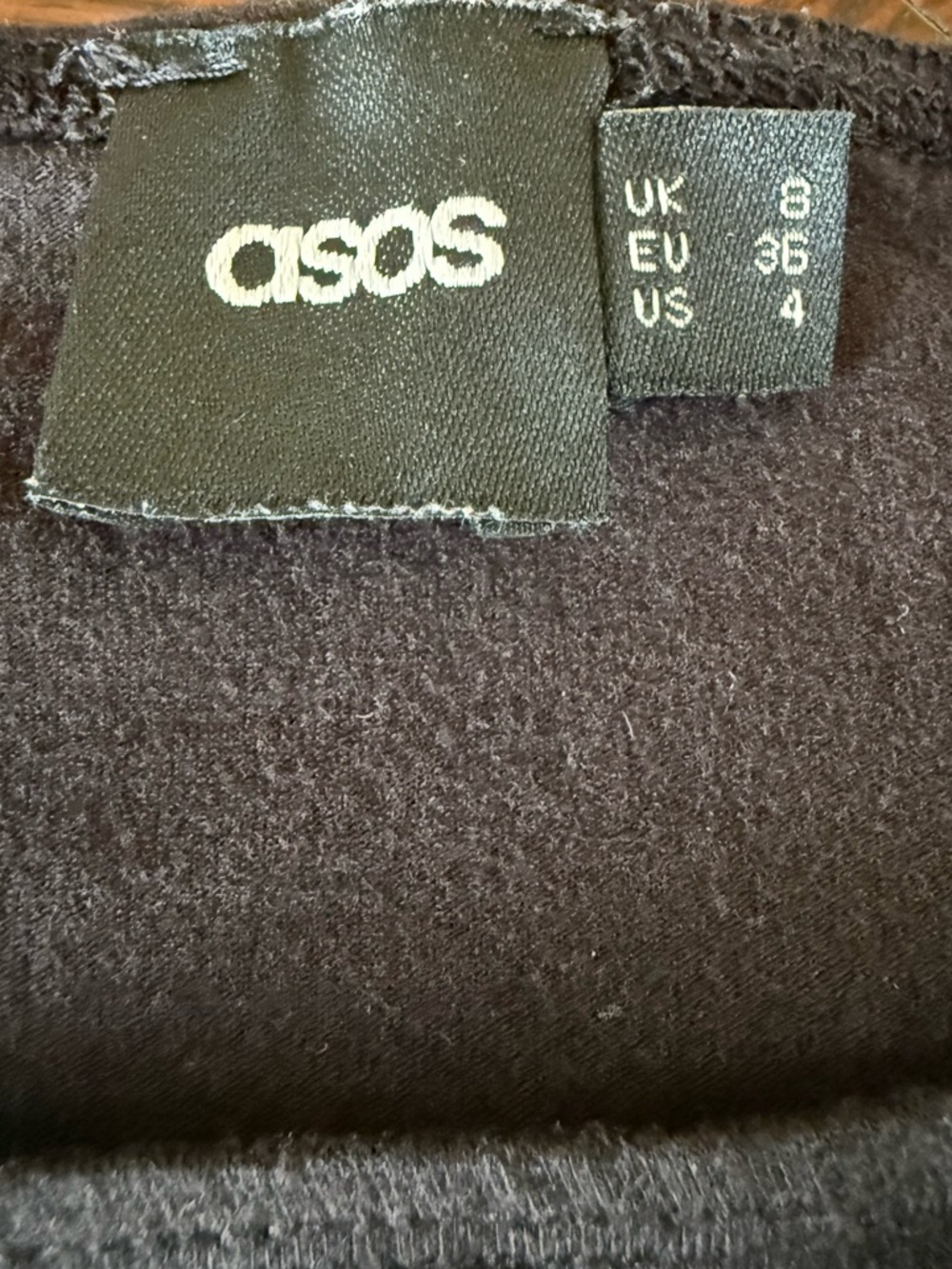 ASOS Little Black Midi Dress Fitted Bodycon Cap Sleeve Women Size 4 VINTAGE Y2K - Picture 6 of 6